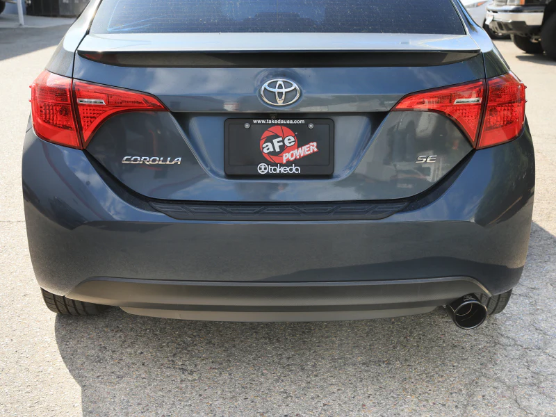 aFe 14-19 Toyota Corolla 1.8L Takeda 2.5in 304SS Axle-Back Exhaust w/ Black Tip - Image 3