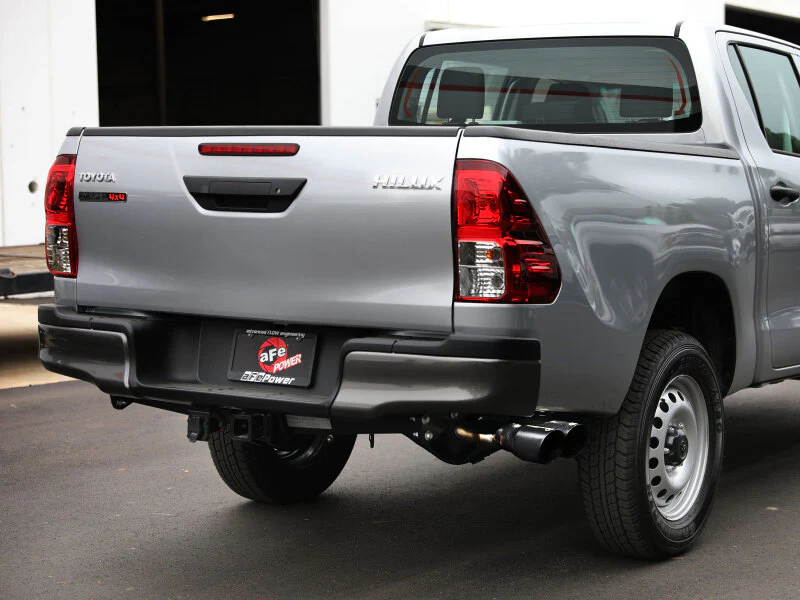 aFe 15-26 Toyota Hilux L4-2.4/2.8L (td) Vulcan Series 3in SS Rear-Side Exit Exhaust w/ Black Tip - Image 2