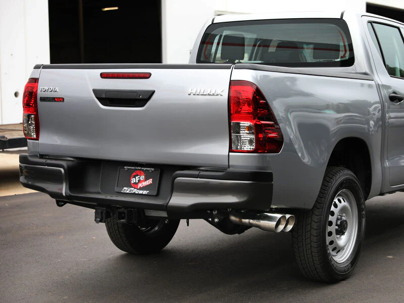 aFe 15-26 Toyota Hilux L4-2.4/2.8L (td) Vulcan Series 3in SS Rear-Side Exit Exhaust w/ Polished Tip - Image 2