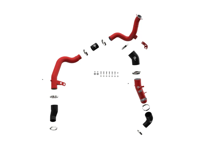 AFE 19-22 Hyundai Veloster N BladeRunner Aluminum Hot & Cold Charge Pipe Kit - Red - Image 4