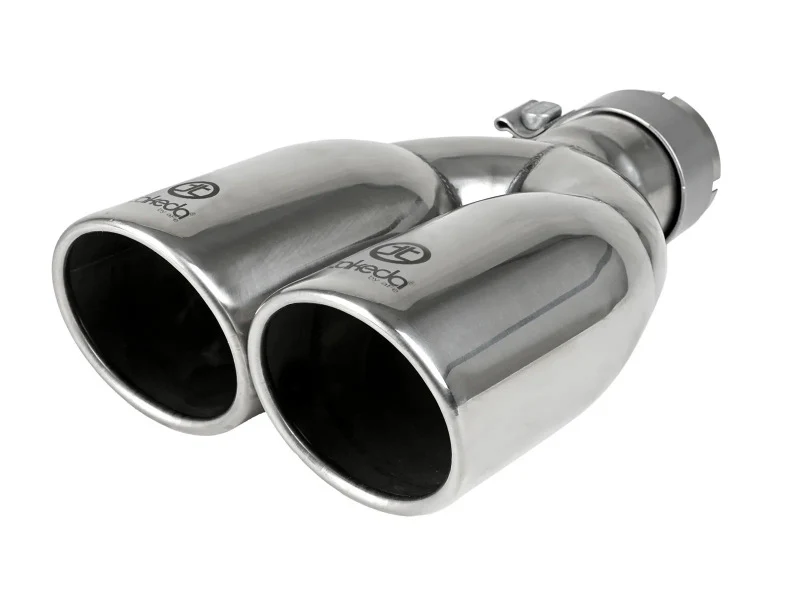 aFe Takeda 304 Stainless Steel Clamp-on Exhaust Tip Polished 2-1/2ininlet x 3-1/2in Outlet X 12in L