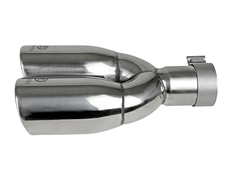 aFe Takeda 304 Stainless Steel Clamp-on Exhaust Tip Polished 2-1/2ininlet x 3-1/2in Outlet X 12in L - Image 4