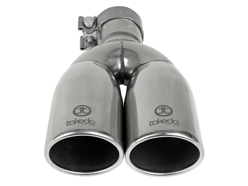 aFe Takeda 304 Stainless Steel Clamp-on Exhaust Tip Polished 2-1/2ininlet x 3-1/2in Outlet X 12in L - Image 5