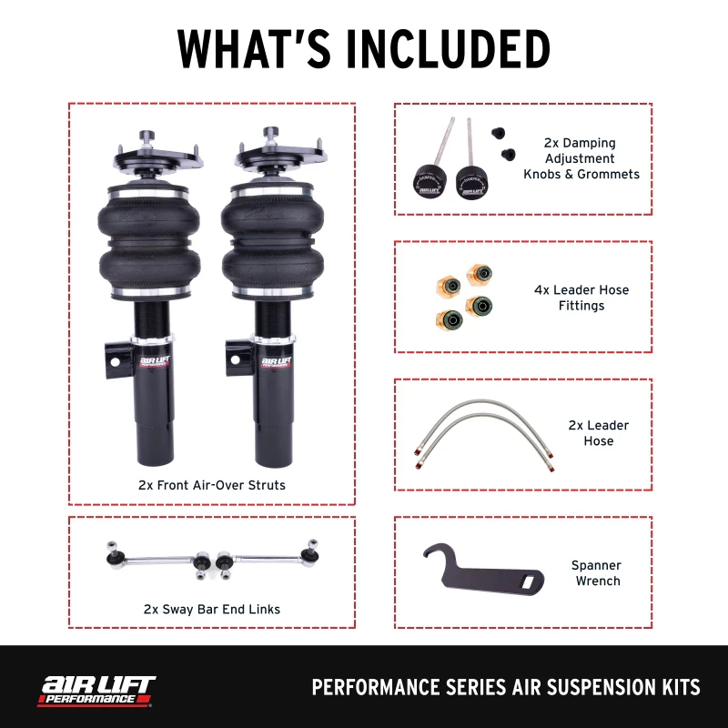 Air Lift Performance 15-20 Audi A3 / 15-24 Volkswagen GTI Air Suspension Front Kit - Image 3