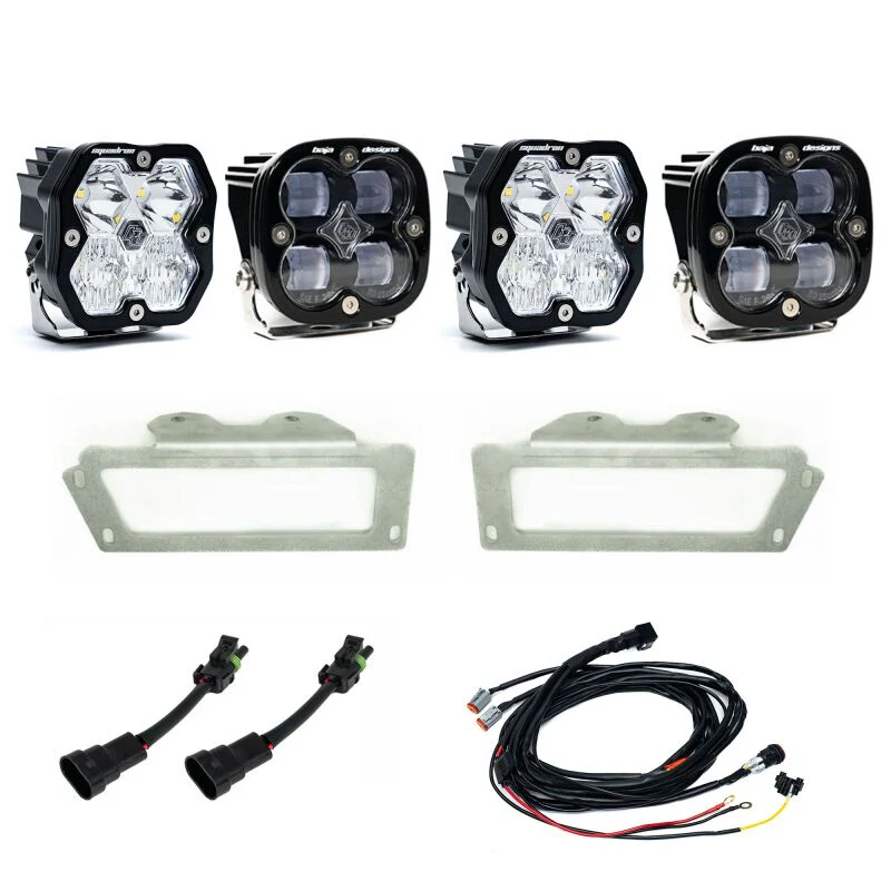 Baja Designs 10-18 Dodge Ram 2500/3500 / 09-12 Ram 1500 Squadron SAE 2.0 Fog Kit (SAE Fog) - Clear