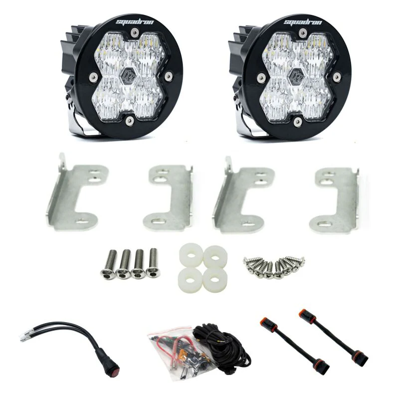 Baja Designs 18-25 JL/JT / 20-25 Gladiator Squadron-R Sport 2.0 Fog Kit OE Sahara Bumper (WC) -Clear