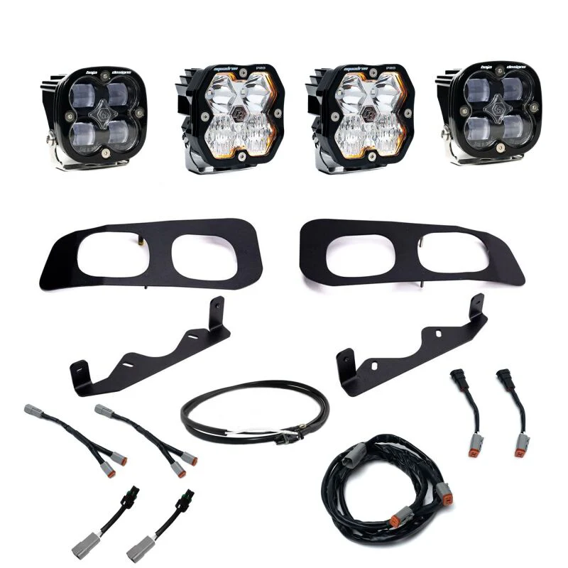 Baja Designs 2023+ Ford Super Duty Squadron Pro/SAE 2.0 Dual Fog Pocket Kit (SAE Fog) - Clear