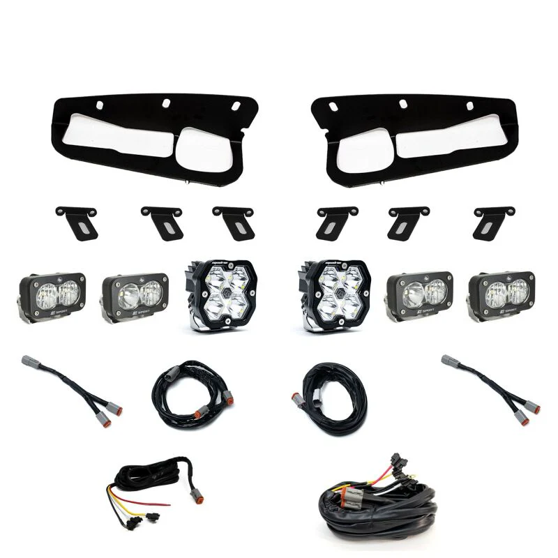 Baja Designs 21-25 Ford Bronco Squadron 2.0 (Spot) / S2 Sport D/C & W/C FPK Steel Bumper w/UP -Clear