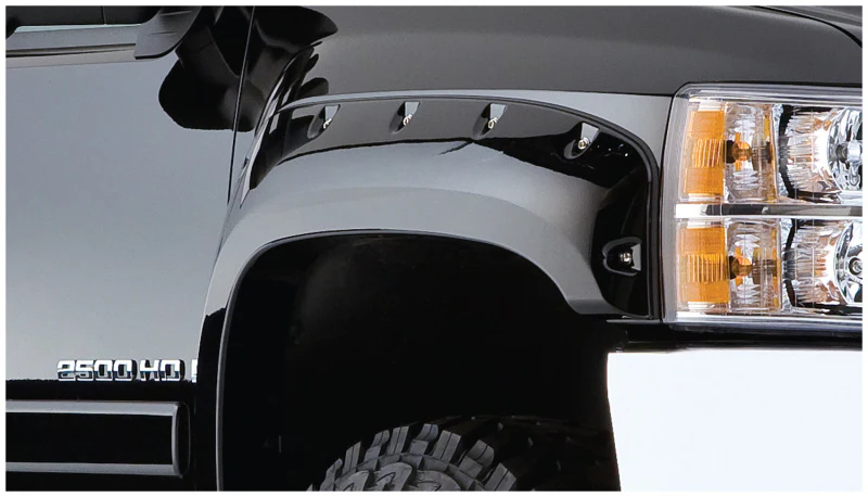 Bushwacker 07-13 Chevy Silverado 1500 Fleetside Cutout Style Flares 4pc 69.3in Bed - Black - Image 2