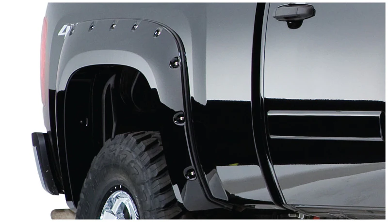 Bushwacker 07-13 Chevy Silverado 1500 Fleetside Cutout Style Flares 4pc 69.3in Bed - Black - Image 4