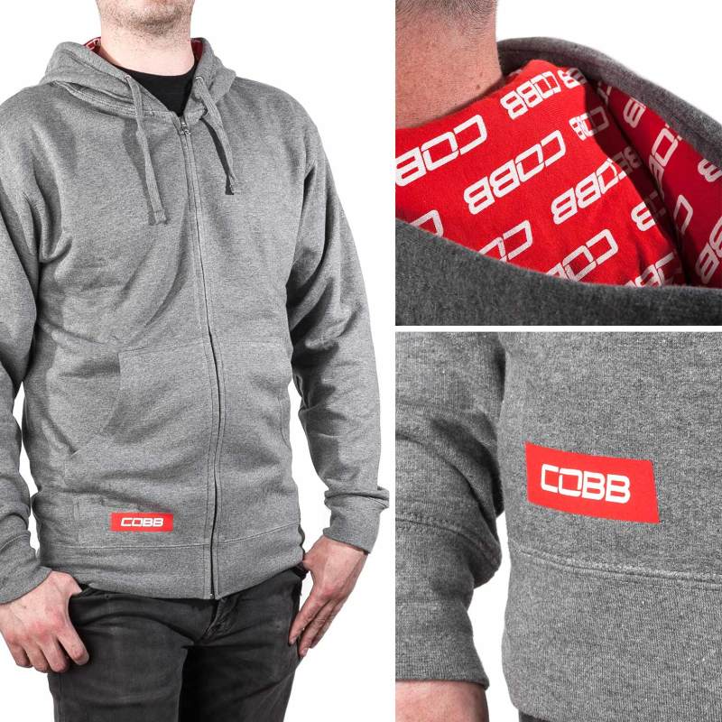 Cobb Grey Zippered Hoodie - Size Medium - Image 6