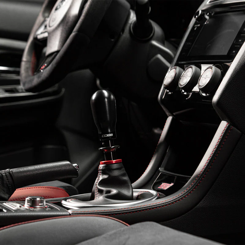 Cobb Subaru 6-Speed Tall Weighted COBB Shift Knob - Black (Incl. Both Red + Blk Collars) - Image 5