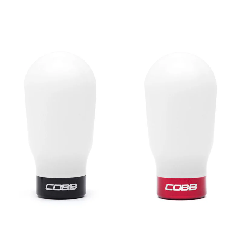 Cobb Subaru 6-Speed Tall Weighted COBB Shift Knob - White (Incl. Both Red + Blk Collars) - Image 2