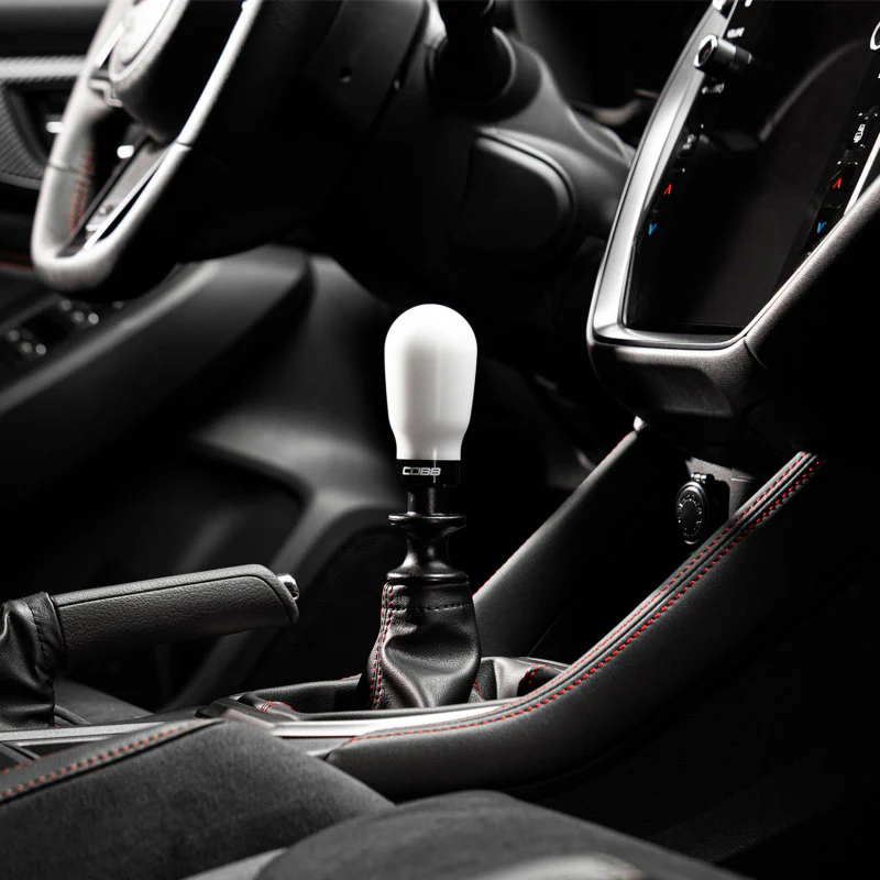 Cobb Subaru 6-Speed Tall Weighted COBB Shift Knob - White (Incl. Both Red + Blk Collars) - Image 6