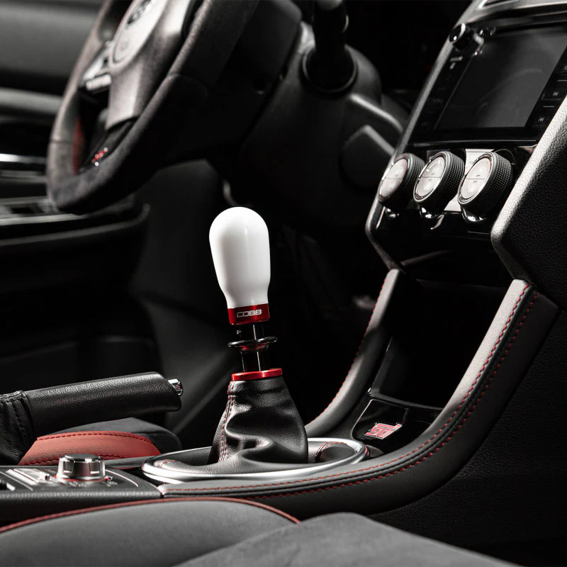 Cobb Subaru 6-Speed Tall Weighted COBB Shift Knob - White (Incl. Both Red + Blk Collars) - Image 8