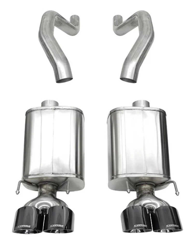 Corsa 06-13 Chevy Corvette C6 Z06 7.0L / 09-13 ZR1 6.2L Black PVD AxleBack Exhaust w/4.5in Twin Tips - Image 2