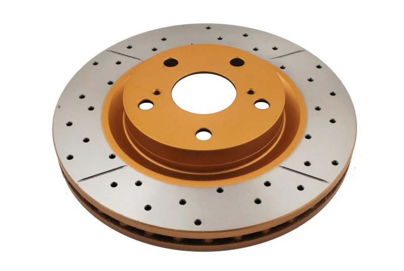 DBA 13-19 Lexus ES300h Front Street Series Drilled & Slotted Rotor w/Gold Hat - Image 2