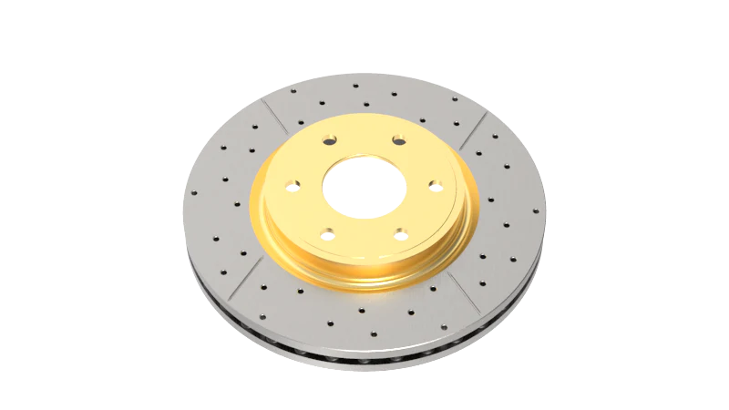 DBA 89-01 Nissan Skyline R32/33/34 (Excl GT-R) Rear Drilled & Slotted Street Series Rotor w/Gold Hat - Image 5