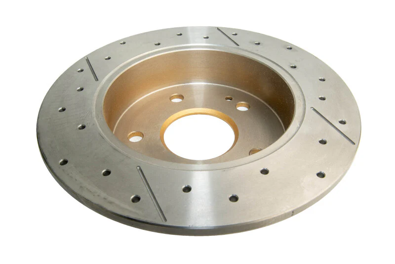 DBA 97-03 Honda Accord 3.0L Rear Drilled & Slotted Rotor (w/Gold Hat) - Image 2