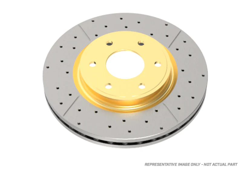 DBA 98-02 Acura CL 4 Cyl Front Street Series Drilled & Slotted Rotor w/Gold Hat - Image 2