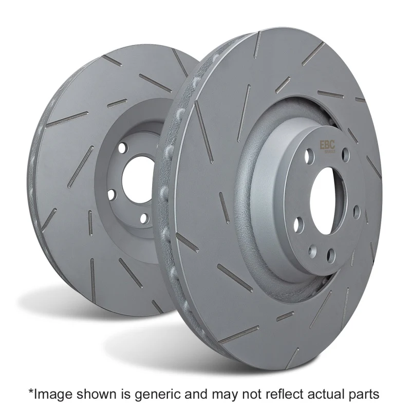 EBC 2015+ Chevrolet Camaro 3.6L USR Blackdash Sport Slotted Front Rotors - Image 2