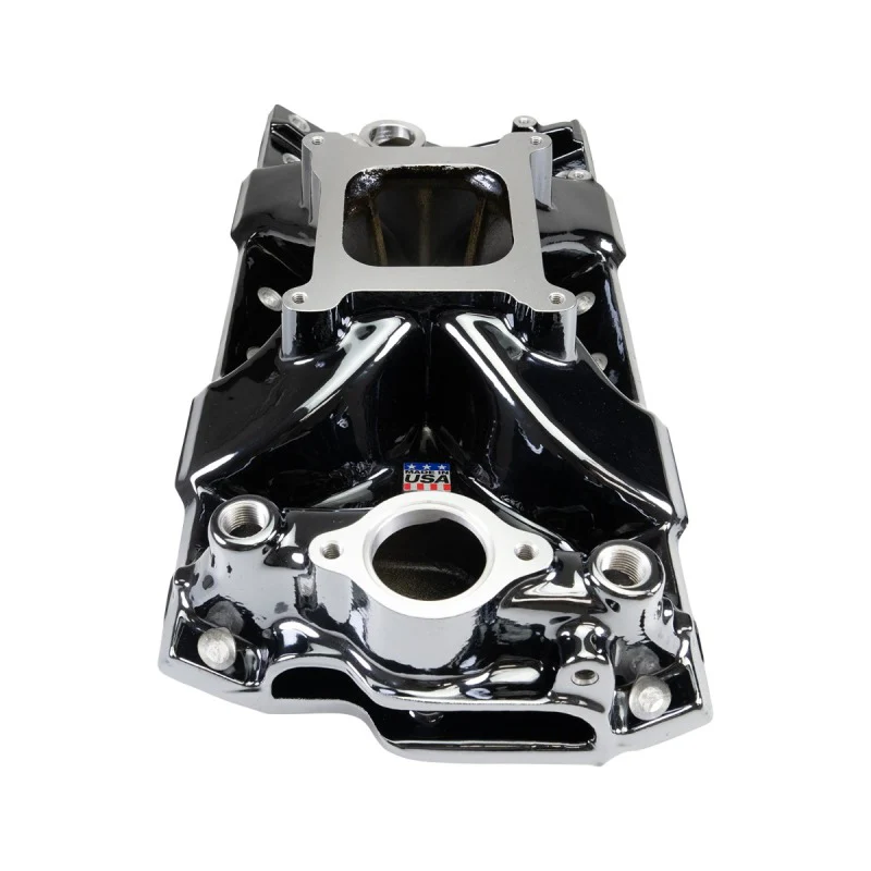 Edelbrock Chevy SB Victor Jr. 23 Degree Black Plasma Intake Manifold - Image 4