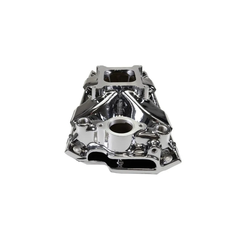 Edelbrock Chevy SB Victor Jr. 23 Degree Intake Manifold - Chrome Plasma Finish - Image 3