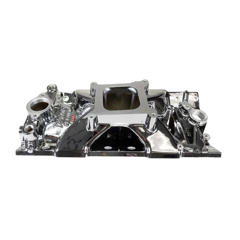Edelbrock Chevy SB Victor Jr. 23 Degree Intake Manifold - Chrome Plasma Finish - Image 4