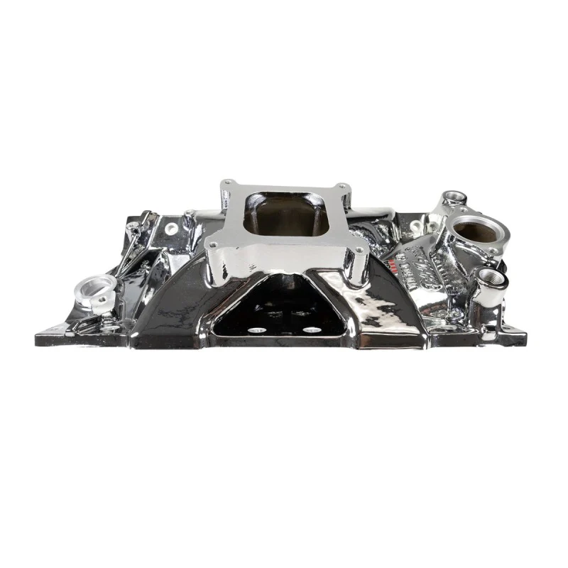 Edelbrock Chevy SB Victor Jr. 23 Degree Intake Manifold - Chrome Plasma Finish - Image 6