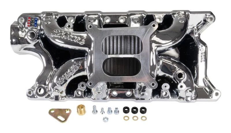 Edelbrock Ford Small-Block 289-302-347 RPM Air-Gap Intake Manifold - Chrome Plasma Finish - Image 6