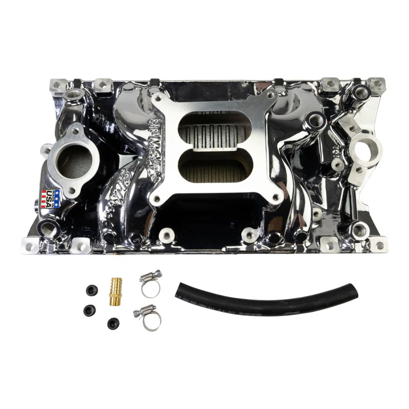 Edelbrock RPM Air-Gap Manifold for Small-Block Chevy Vortec - Chrome Plasma - Image 4