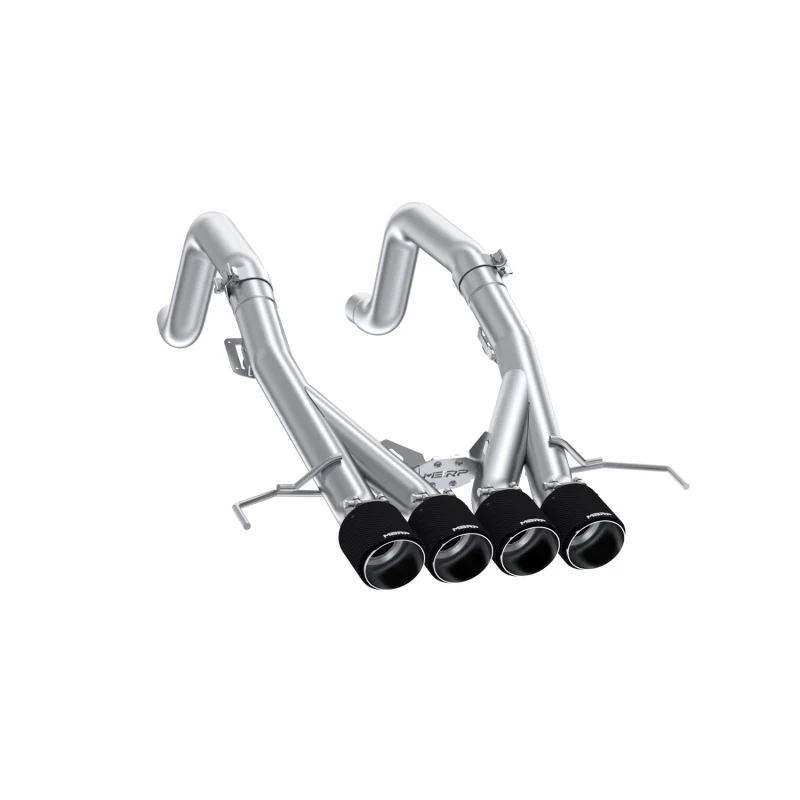 MBRP 14-19 Chevrolet Corvette 6.2L 3in Axle-Back Muffler Bypass Quad Exit Carbon Fiber Tips
