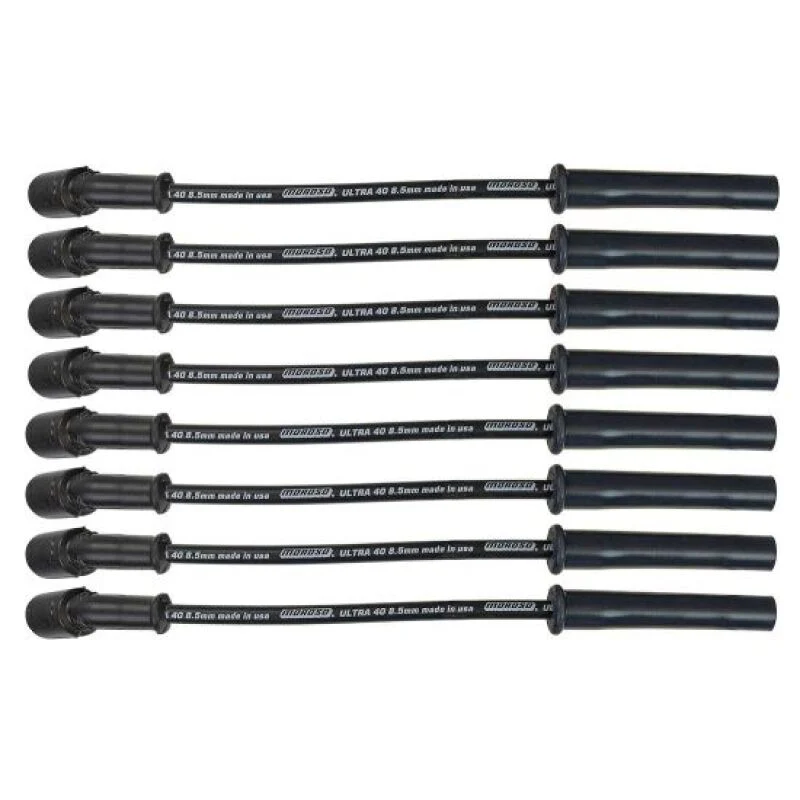 Moroso 99-13 GM LS/LQ 4.8/5.3/5.7/6.0/6.2L Ultra 40 8.5mm Multi-Angle Boot Spark Plug Wire Set - Blk