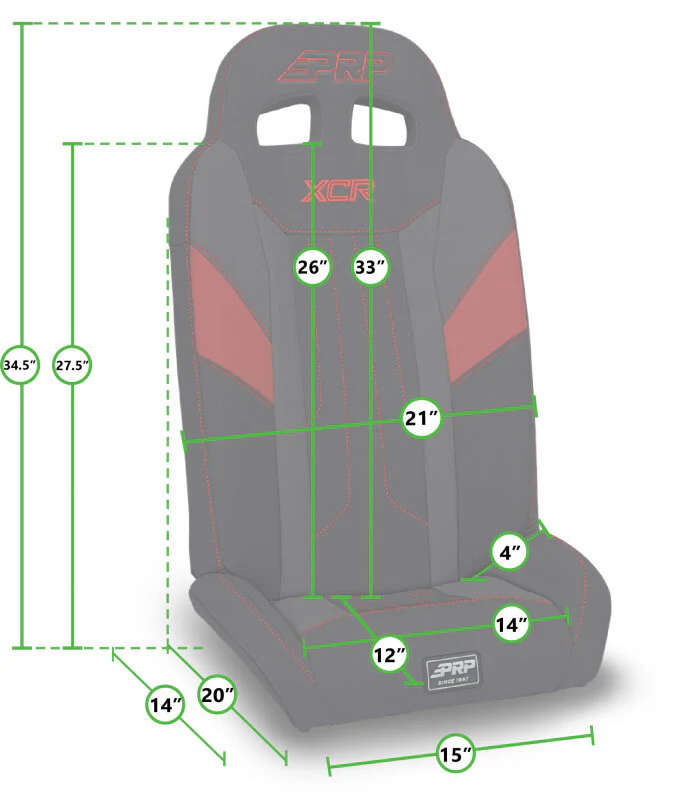PRP Polaris RZR PRO XP4/PRO R4/Turbo R4 UTV XCR Fold Flat Rear Suspension Seats (Pair) - Black - Image 2