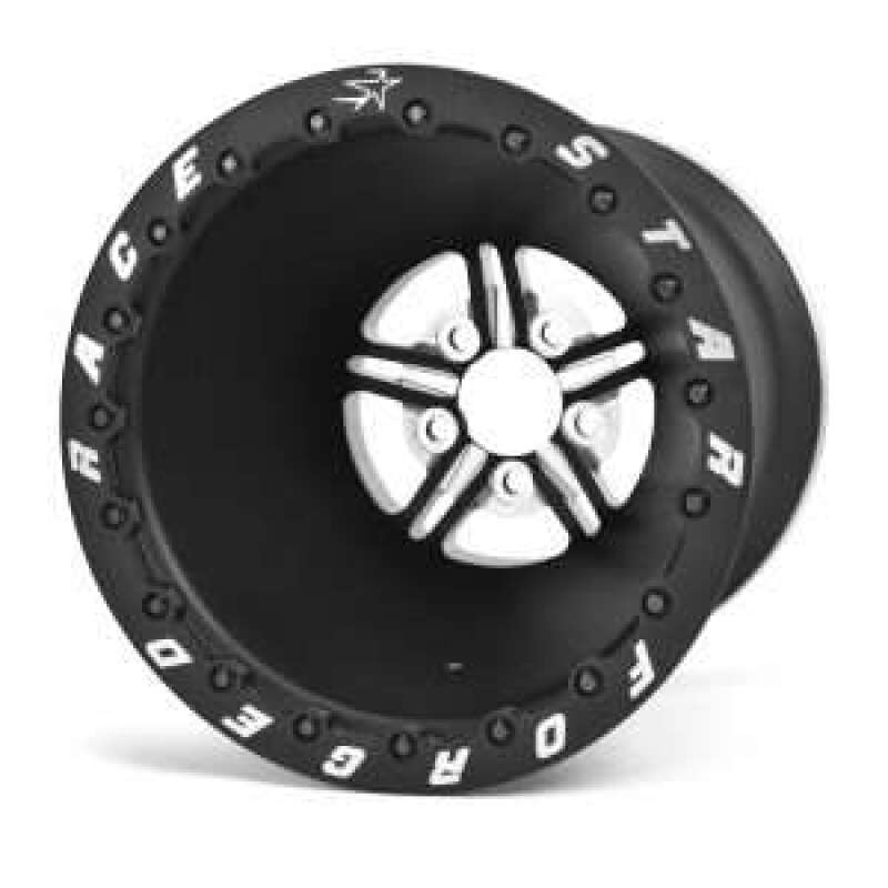 Race Star 63 Pro Forged 15x13 DBL Sportsman 5x5 BC / 0.00 BS - Black Anodized w/ Machined Wheel