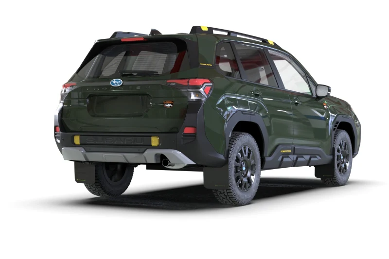Rally Armor 2026 Subaru Forester Wilderness Black UR Mud Flap w/Green Logo - Image 3