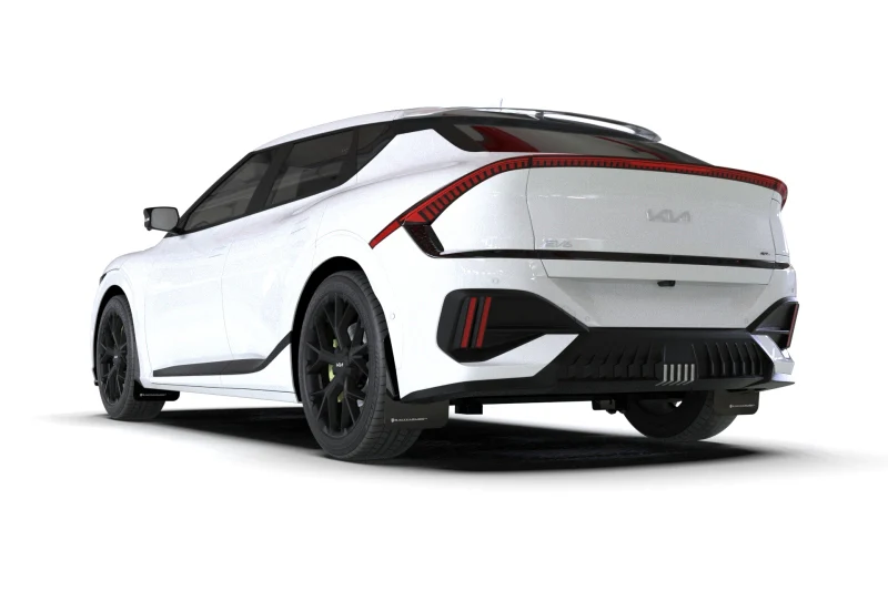 Rally Armor 25-26 Kia EV6 Base Light/GT/GT-Line Black Mud Flap - Metallic Black Logo