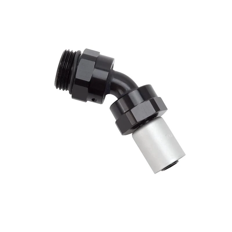 Russell Hose End Crimp On 10 Sae Port Male To -8 Hose 45 Deg Swivel Blk Anodized - Image 2
