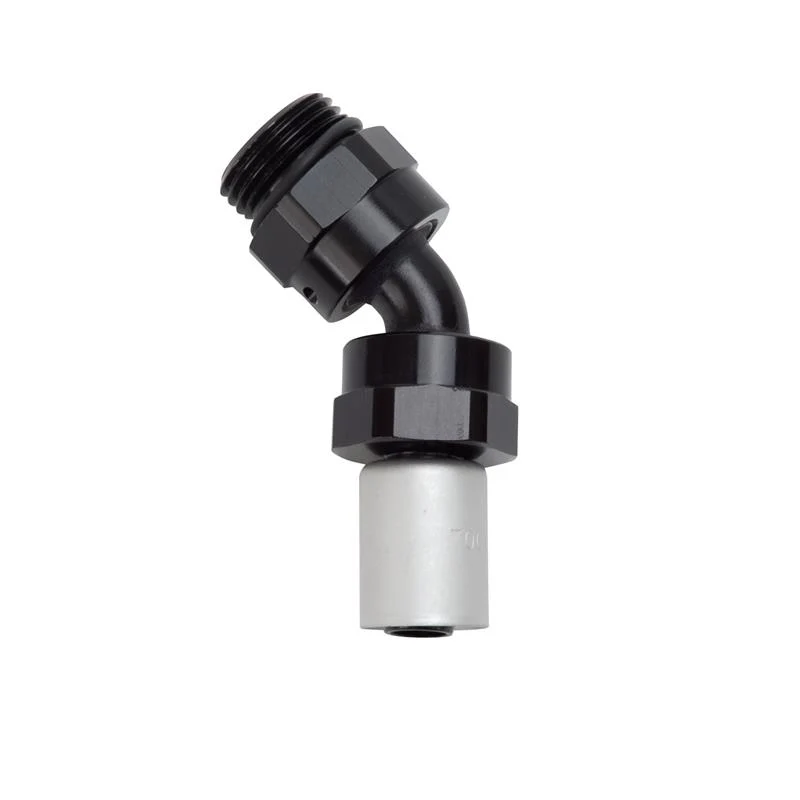 Russell Hose End Crimp On 10 Sae Port Male To -8 Hose 45 Deg Swivel Blk Anodized - Image 3