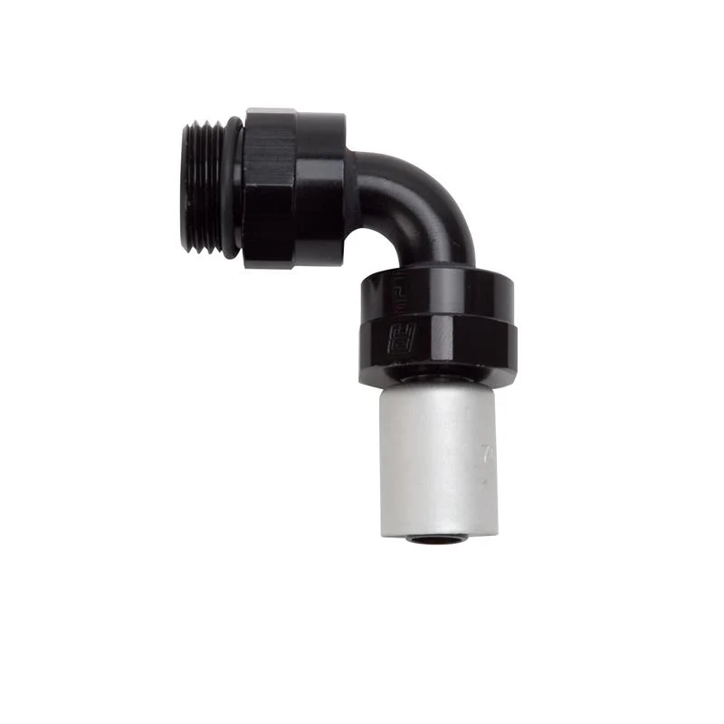 Russell Hose End Crimp On 10 Sae Port Male To -8 Hose 90 Deg Swivel Blk Anodized - Image 2