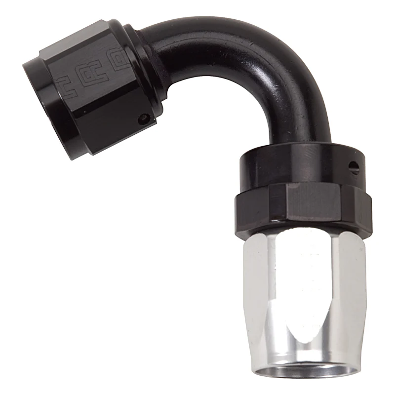 Russell Performance -12 AN Black/Silver 120 Degree Tight Radius Full Flow Swivel Hose End - Image 3