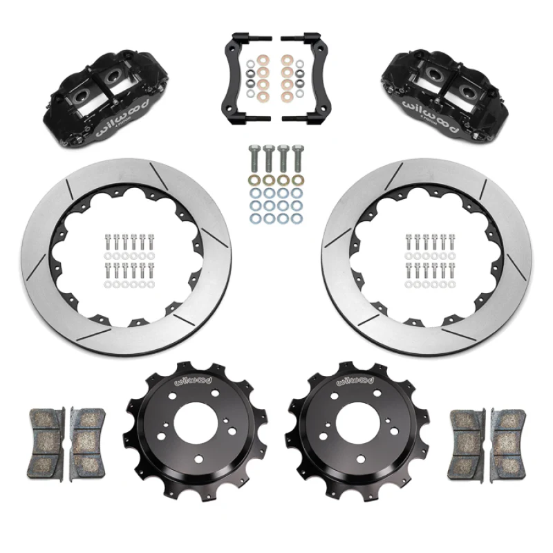 Wilwood 89-02 Nissan Skyline Superlite 4R Rear BBK w/ 13.50in Diameter Slotted Rotor - Black