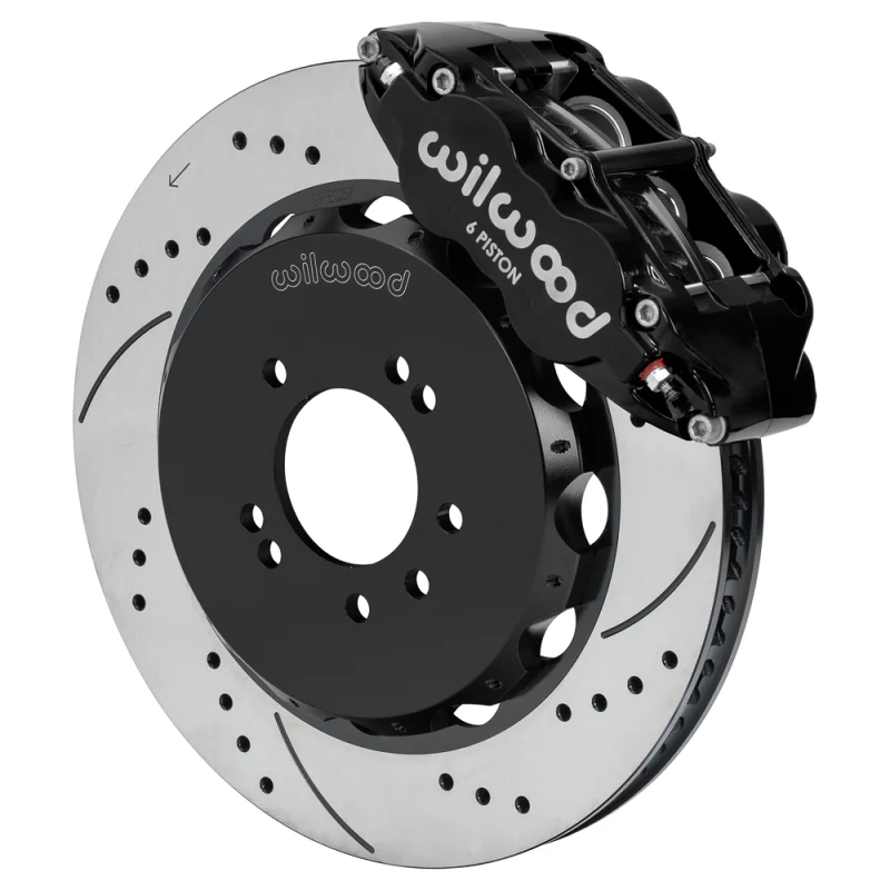 Wilwood 95-98 Nissan Skyline Superlite 6R Front BBK w/ 14.00in D/S Rotors & Flexlines - Black