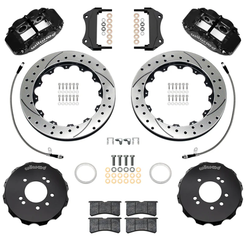 Wilwood 99-02 Nissan Skyline Superlite 6R Front BBK w/ 12.88in D/S Rotors & Flexlines - Black